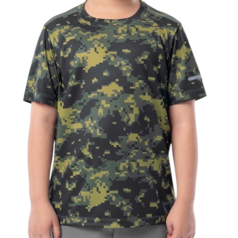 Athletic Works Boys Kids Short Sleeve Active T-shirt Green Camo Size Large 10-12